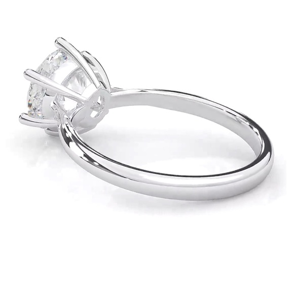 2.0 Carat Moissanite Engagement Ring in Platinum Plated Sterling Silver NWT - Picture 7 of 17